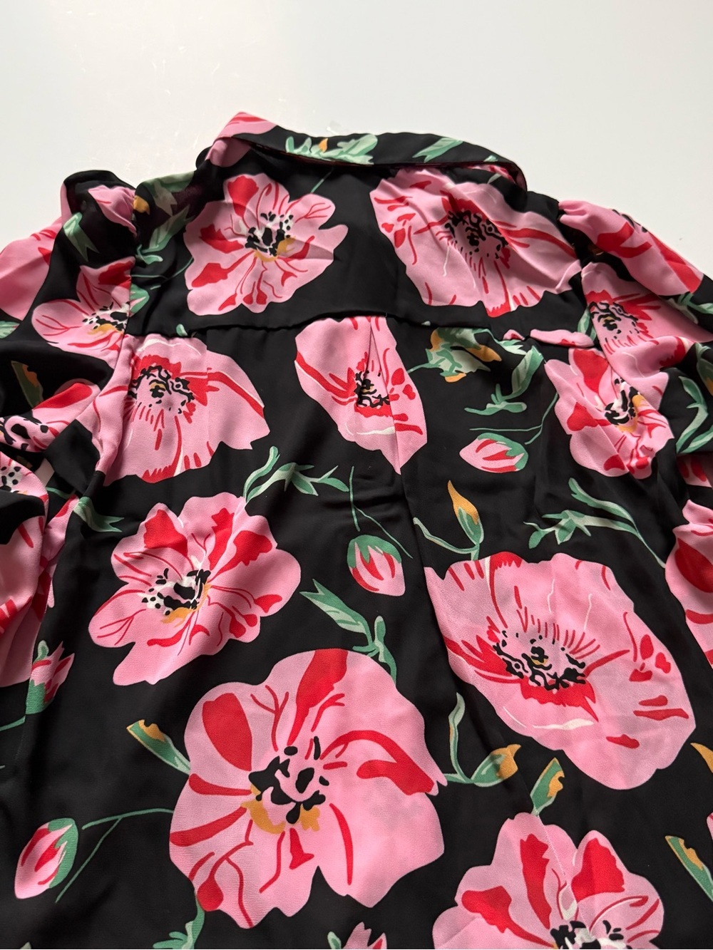 BTFBM Poppy print button down blouse S Small NWT - Picture 5 of 13